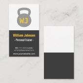 Moderner einfacher grauer Kettlebell Visitenkarte (Vorne/Hinten)