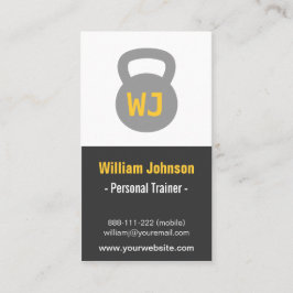 Moderner einfacher grauer Kettlebell Visitenkarte