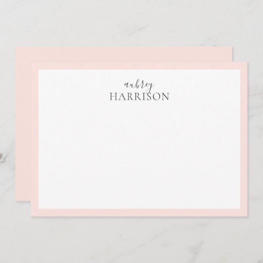 Moderner einfacher Handschriftenname Blindfarben R Mitteilungskarte (Vorne/Hinten)