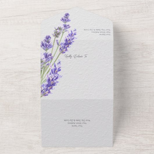 Moderner einfacher Heather Sprigs QR Code All In One Einladung (Außenbereich)