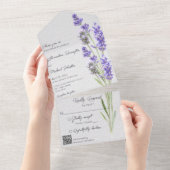 Moderner einfacher Heather Sprigs QR Code All In One Einladung (Abreißen)