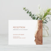 Moderner, einfacher Hochzeitsempfang in Kupferfarb Begleitkarte (Stehend Vorderseite)