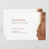 Moderner, einfacher Hochzeitsempfang in Kupferfarb Begleitkarte (Vorne/Hinten)