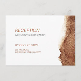 Moderner, einfacher Hochzeitsempfang in Kupferfarb Begleitkarte