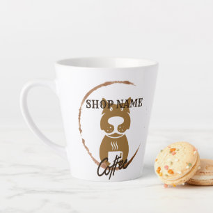 Moderner Einfacher Hund Cafe Kaffeeshop Milchtasse