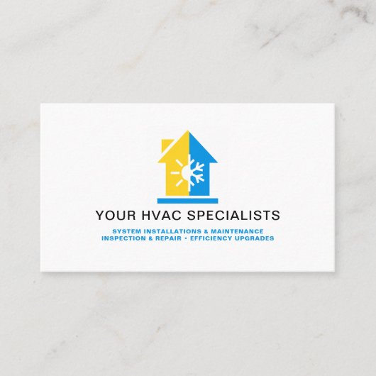 Moderner, einfacher HVAC QR-Code Visitenkarte (Vorderseite)