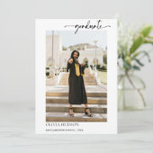 moderner einfacher Kalligraphie-Foto-Abschluss Einladung (Stehend Vorderseite)