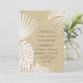 Moderner einfacher Kraft tropischer Leaf Küstenmee Einladung (Stehend Vorderseite)