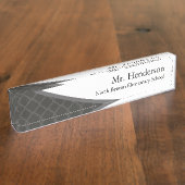 Moderner einfacher Lehrer Namensplakette (Seite)