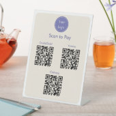 Moderner, einfacher Lila Scan zur Zahlung von QR-C Sockelschild (In Situ)