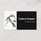 Moderner einfacher Line Art Salon Logo hinzufügen Visitenkarte (Vorderseite)