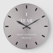 Moderner einfacher Minimaler Heiratswillen Große Wanduhr (Vorderseite)