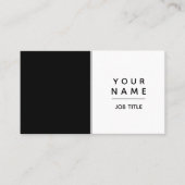 Moderner einfacher Minimaler Schwarz-Weiß-Farbbloc Visitenkarte (Vorderseite)