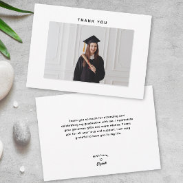 Moderner einfacher Minimalistisch Graduate Foto Ab Dankeskarte