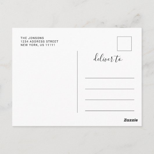 Moderner einfacher Minimalistischer Abschluss Viel Postkarte (Rückseite)