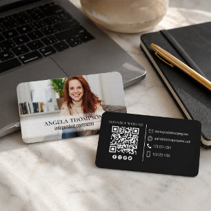 Moderner einfacher minimalistischer Foto-Connect-Q Visitenkarte