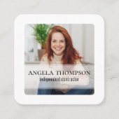 Moderner einfacher Minimalistischer Foto mit QR-Co Quadratische Visitenkarte (Vorderseite)