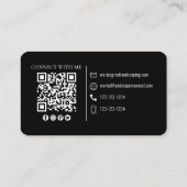 Moderner einfacher Minimalistischer Foto mit QR-Co Visitenkarte (Rückseite)
