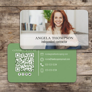Moderner einfacher Minimalistischer Foto mit QR-Co Visitenkarte