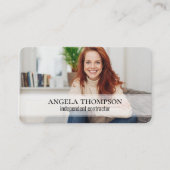 Moderner einfacher Minimalistischer Foto mit QR-Co Visitenkarte (Vorderseite)