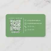 Moderner einfacher Minimalistischer Foto mit QR-Co Visitenkarte (Rückseite)