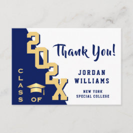 Moderner einfacher Minimalistischer Golden Blue Ab Dankeskarte