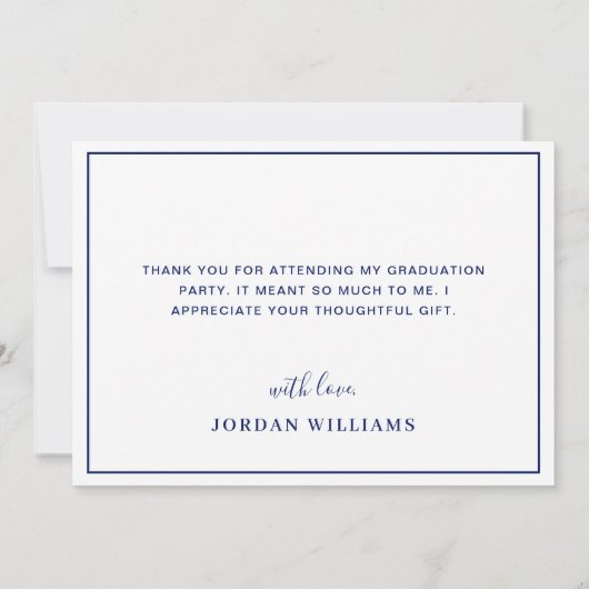 Moderner einfacher Minimalistischer Golden Blue Ab Dankeskarte (Rückseite)