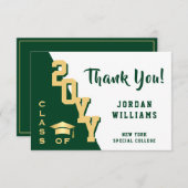 Moderner, einfacher Minimalistischer Goldener Absc Dankeskarte (Vorne/Hinten)