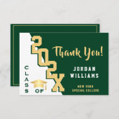 Moderner, einfacher Minimalistischer Goldener Absc Dankeskarte (Vorne/Hinten)