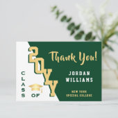 Moderner, einfacher Minimalistischer Goldener Absc Dankeskarte (Stehend Vorderseite)