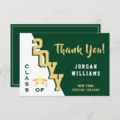 Moderner, einfacher Minimalistischer Goldener Absc Dankeskarte (Vorne/Hinten)