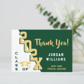 Moderner, einfacher Minimalistischer Goldener Absc Dankeskarte (Stehend Vorderseite)