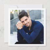 Moderner einfacher Minimalistischer Goldener FOTO Dankeskarte (Rückseite)