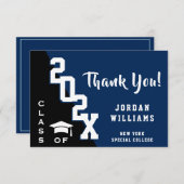 Moderner einfacher Minimalistischer Navy Blue Absc Dankeskarte (Vorne/Hinten)