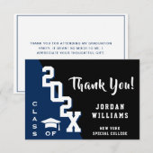 Moderner einfacher Minimalistischer Navy Blue Absc Dankeskarte (Vorne/Hinten)