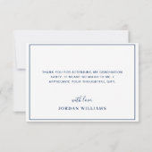 Moderner einfacher Minimalistischer Navy Blue Absc Dankeskarte (Rückseite)