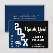 Moderner einfacher Minimalistischer Navy Blue Absc Dankeskarte (Vorne/Hinten)