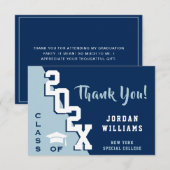 Moderner einfacher Minimalistischer Navy Blue Absc Dankeskarte (Vorne/Hinten)