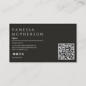 Moderner einfacher Minimalistischer QR-Code für Fo Visitenkarte (Rückseite)