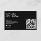 Moderner einfacher Minimalistischer QR-Code für Fo Visitenkarte (Rückseite)