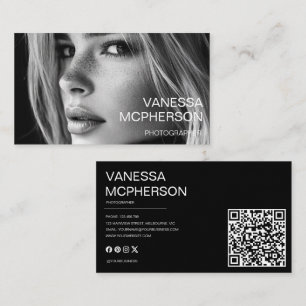 Moderner einfacher Minimalistischer QR-Code für Fo Visitenkarte