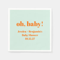 Moderner einfacher Mint Orange Babydusche Individu