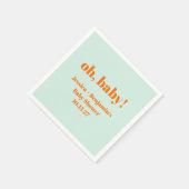 Moderner einfacher Mint Orange Babydusche Individu Serviette (Ecke)