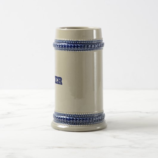 Moderner einfacher Monogramm-personalisierter indi Bierglas (Mittel)