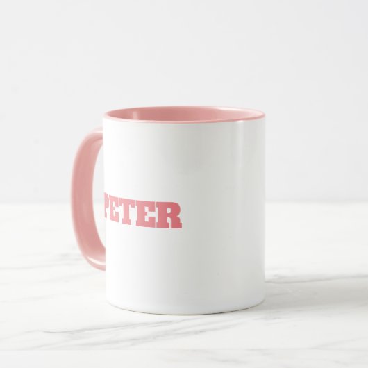 Moderner einfacher Monogramm-personalisierter indi Tasse (Vorderseite Links)