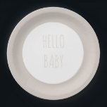 Moderner einfacher neutraler Kreis "Hello Baby" Pappteller<br><div class="desc">Modernes,  einfaches,  neutrales Kreisdesign. Ideal für Babyduschen etc.</div>