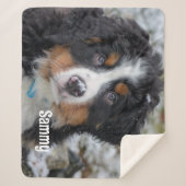 Moderner, einfacher Personalisierter Hund Foto Lov Sherpadecke (Vorderseite)