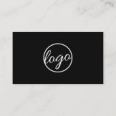 Moderner einfacher QR-Code für Logos schwarz Visitenkarte (Rückseite)
