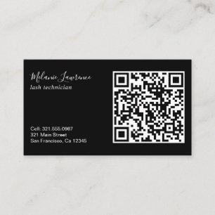 Moderner einfacher QR-Code für Logos schwarz Visitenkarte