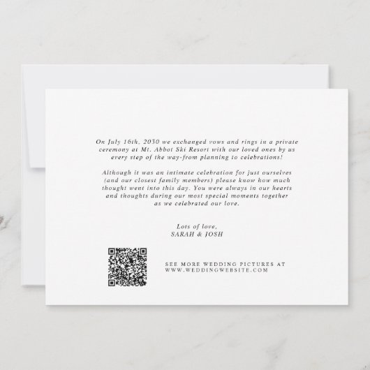 Moderner einfacher QR-Code nur für verheiratete Fo Ankündigung (Rückseite)